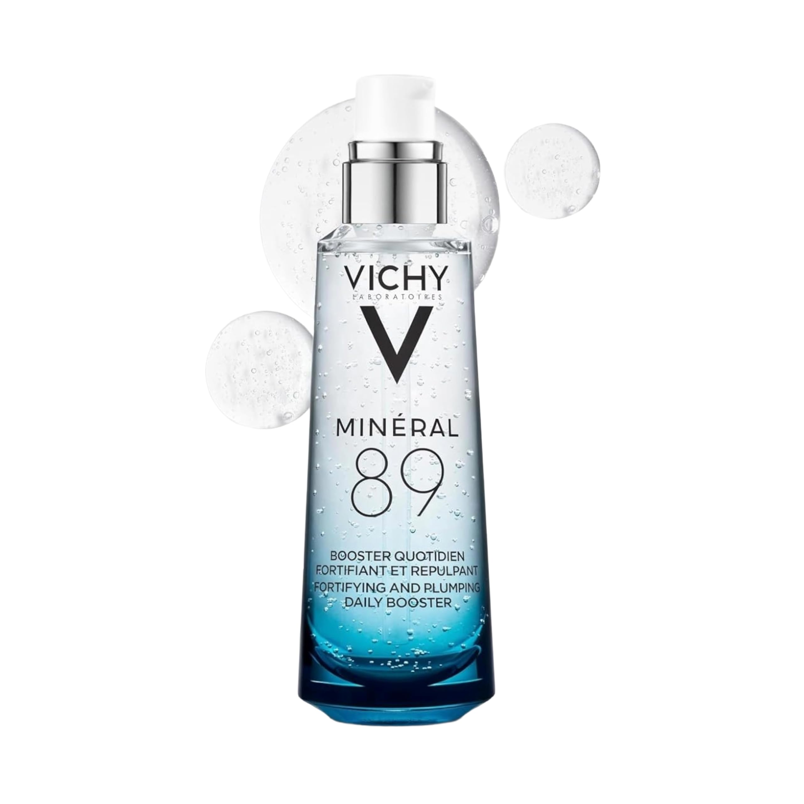 Vichy Mineral 89 Booster, Pure Hyaluronic Acid Serum for Face with Volcanic Mineral Water for Skin Barrier Repair, Plumps & Hydrates, Lightweight Moisturizing Gel, Oil-Free, Non-Sticky