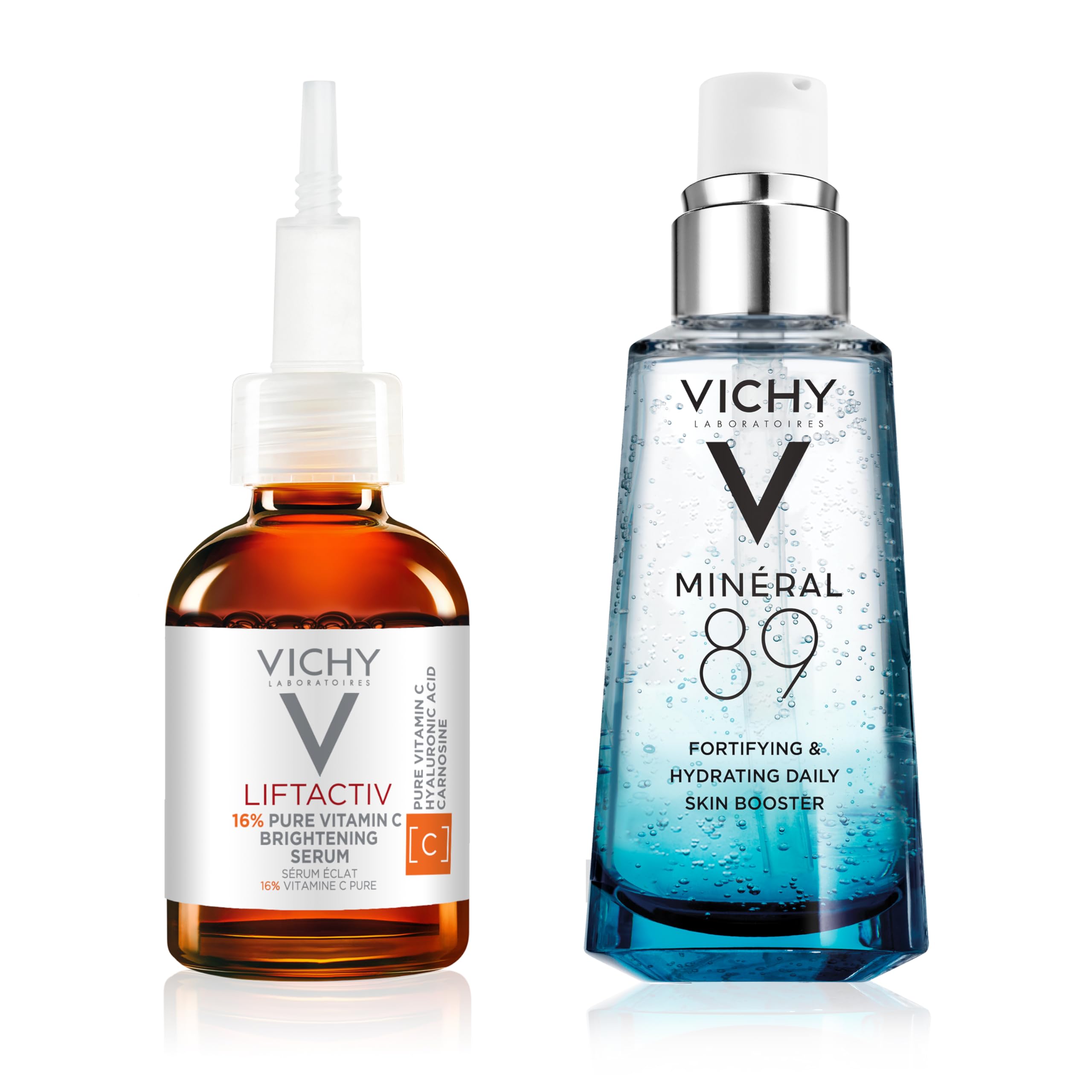 Vichy Mineral 89 Booster, Pure Hyaluronic Acid Serum for Face with Volcanic Mineral Water for Skin Barrier Repair, Plumps & Hydrates, Lightweight Moisturizing Gel, Oil-Free, Non-Sticky
