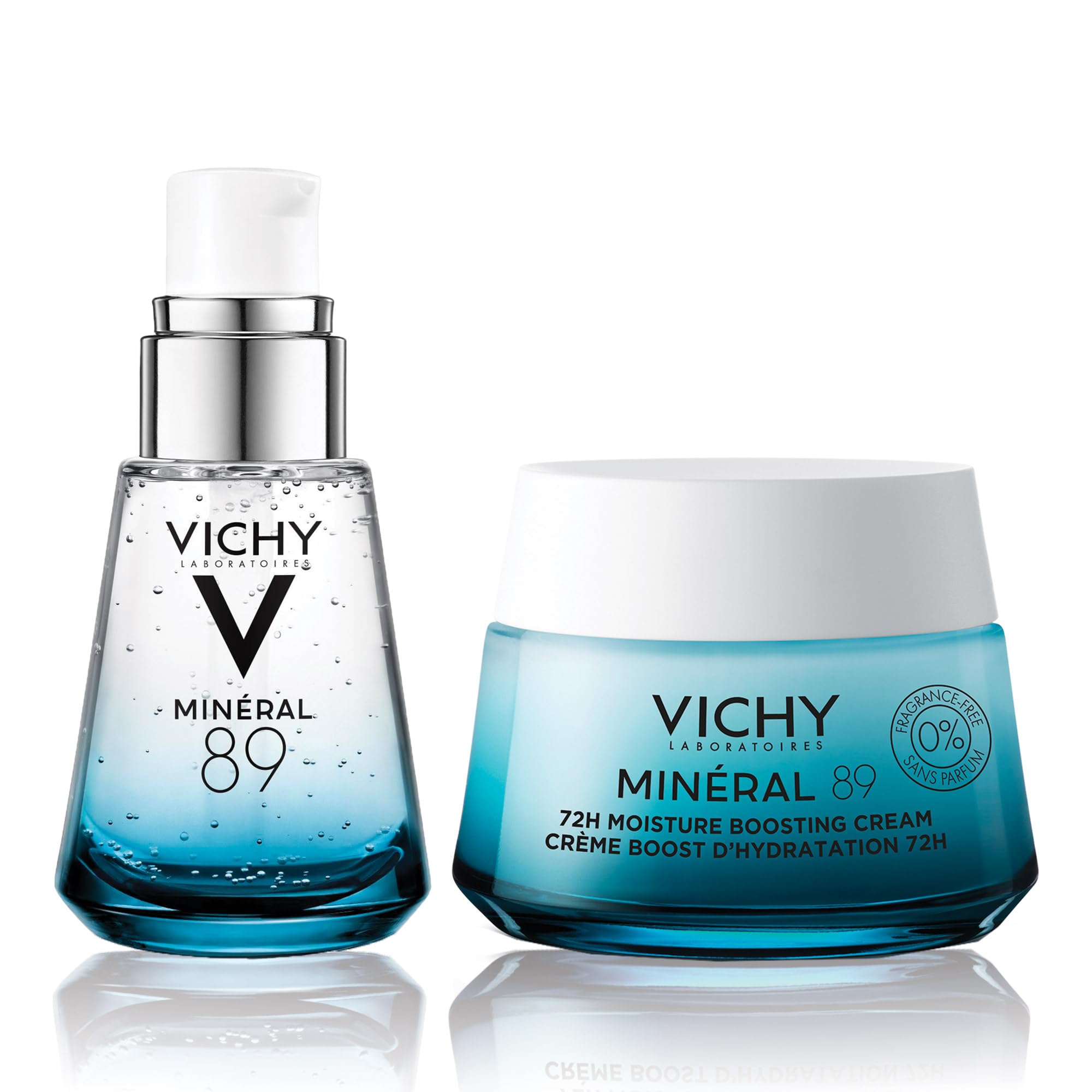 Vichy Mineral 89 Fragrance Free Cream, Moisture Boosting Cream with Hyaluronic Acid, Daily Face Moisturizer, Available in 3 Formulas For All Skin Types, Dry & Sensitive Skin & Mattifying for Oily Skin